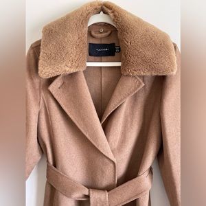 TAHARI Long Wool Blend Wrap Trench Coat NWT Size M